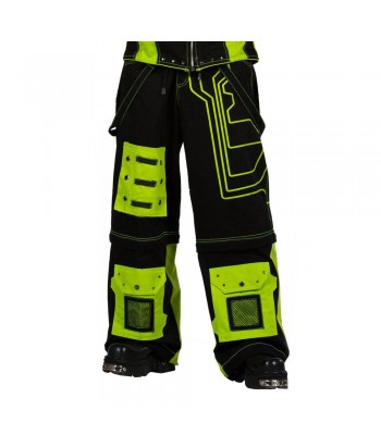 Men Gothic Trouser Black Yellow Fear Pants Black Baggy Cyber Rave Style Trousers Pant